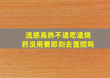 流感高热不退吃退烧药没用要即刻去医院吗