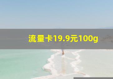 流量卡19.9元100g