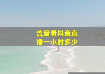 流量看抖音直播一小时多少