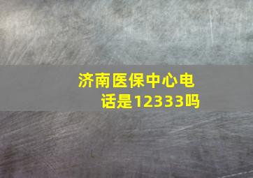 济南医保中心电话是12333吗