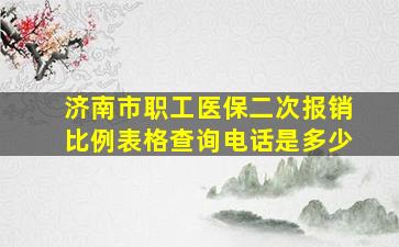 济南市职工医保二次报销比例表格查询电话是多少