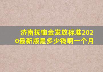 济南抚恤金发放标准2020最新版是多少钱啊一个月