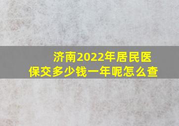 济南2022年居民医保交多少钱一年呢怎么查