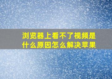 浏览器上看不了视频是什么原因怎么解决苹果