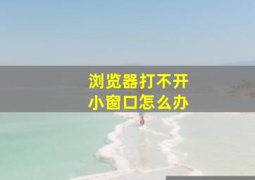 浏览器打不开小窗口怎么办