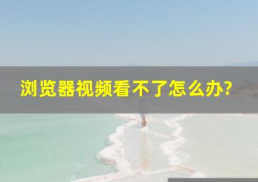 浏览器视频看不了怎么办?