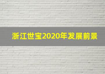 浙江世宝2020年发展前景