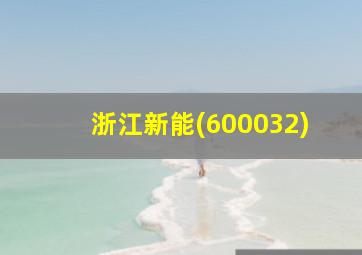 浙江新能(600032)