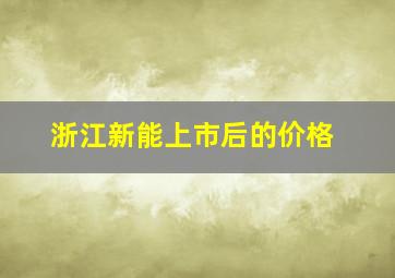 浙江新能上市后的价格