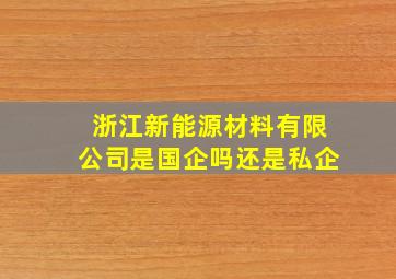 浙江新能源材料有限公司是国企吗还是私企