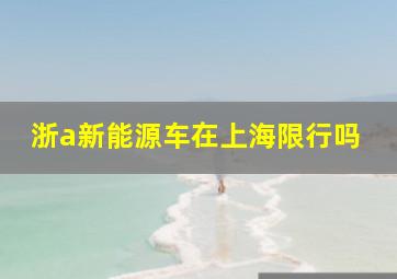 浙a新能源车在上海限行吗