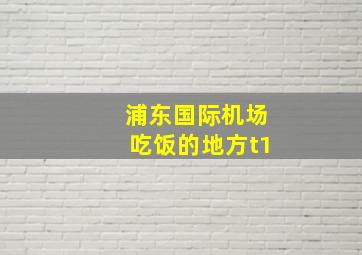 浦东国际机场吃饭的地方t1