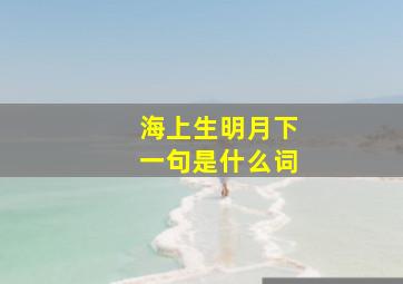 海上生明月下一句是什么词