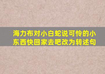 海力布对小白蛇说可怜的小东西快回家去吧改为转述句