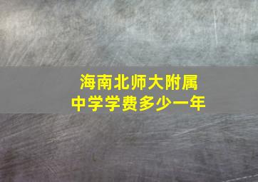 海南北师大附属中学学费多少一年