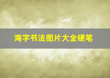 海字书法图片大全硬笔