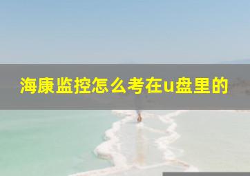 海康监控怎么考在u盘里的