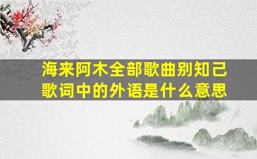 海来阿木全部歌曲别知己歌词中的外语是什么意思