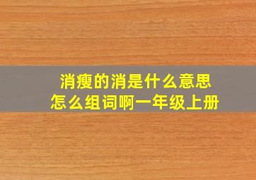 消瘦的消是什么意思怎么组词啊一年级上册