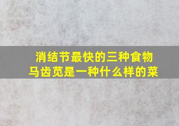 消结节最快的三种食物马齿苋是一种什么样的菜