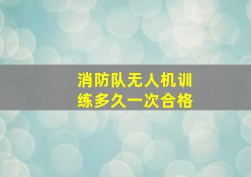 消防队无人机训练多久一次合格