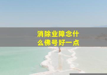 消除业障念什么佛号好一点