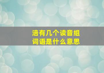 涪有几个读音组词语是什么意思