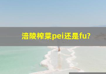 涪陵榨菜pei还是fu?