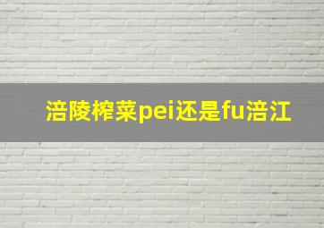 涪陵榨菜pei还是fu涪江