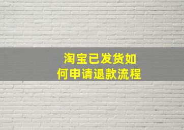 淘宝已发货如何申请退款流程