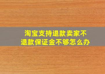 淘宝支持退款卖家不退款保证金不够怎么办