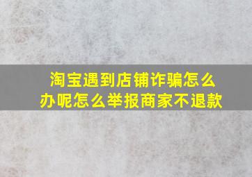 淘宝遇到店铺诈骗怎么办呢怎么举报商家不退款