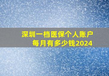 深圳一档医保个人账户每月有多少钱2024