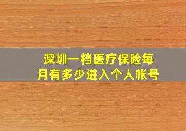 深圳一档医疗保险每月有多少进入个人帐号