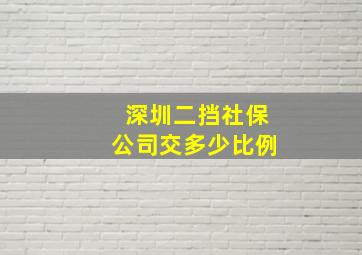 深圳二挡社保公司交多少比例