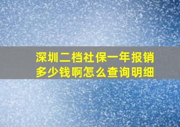 深圳二档社保一年报销多少钱啊怎么查询明细