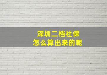 深圳二档社保怎么算出来的呢