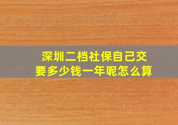 深圳二档社保自己交要多少钱一年呢怎么算