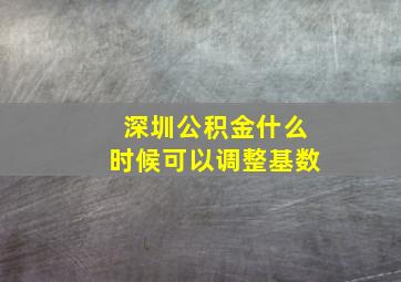 深圳公积金什么时候可以调整基数