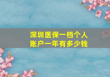 深圳医保一档个人账户一年有多少钱