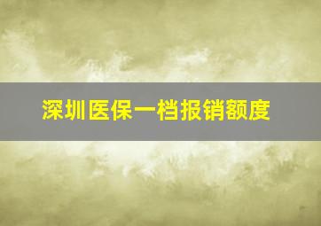 深圳医保一档报销额度