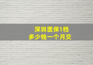 深圳医保1档多少钱一个月交