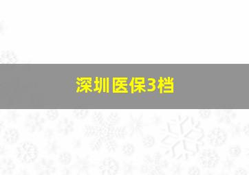 深圳医保3档