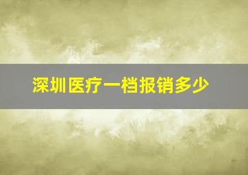 深圳医疗一档报销多少