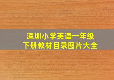 深圳小学英语一年级下册教材目录图片大全