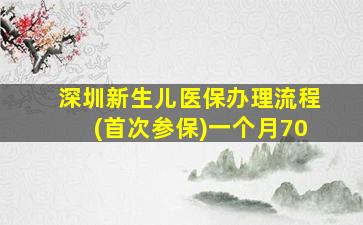 深圳新生儿医保办理流程(首次参保)一个月70