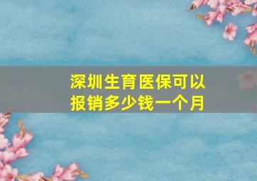 深圳生育医保可以报销多少钱一个月