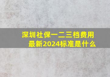 深圳社保一二三档费用最新2024标准是什么