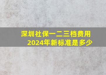 深圳社保一二三档费用2024年新标准是多少