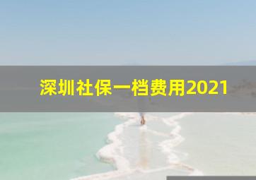 深圳社保一档费用2021